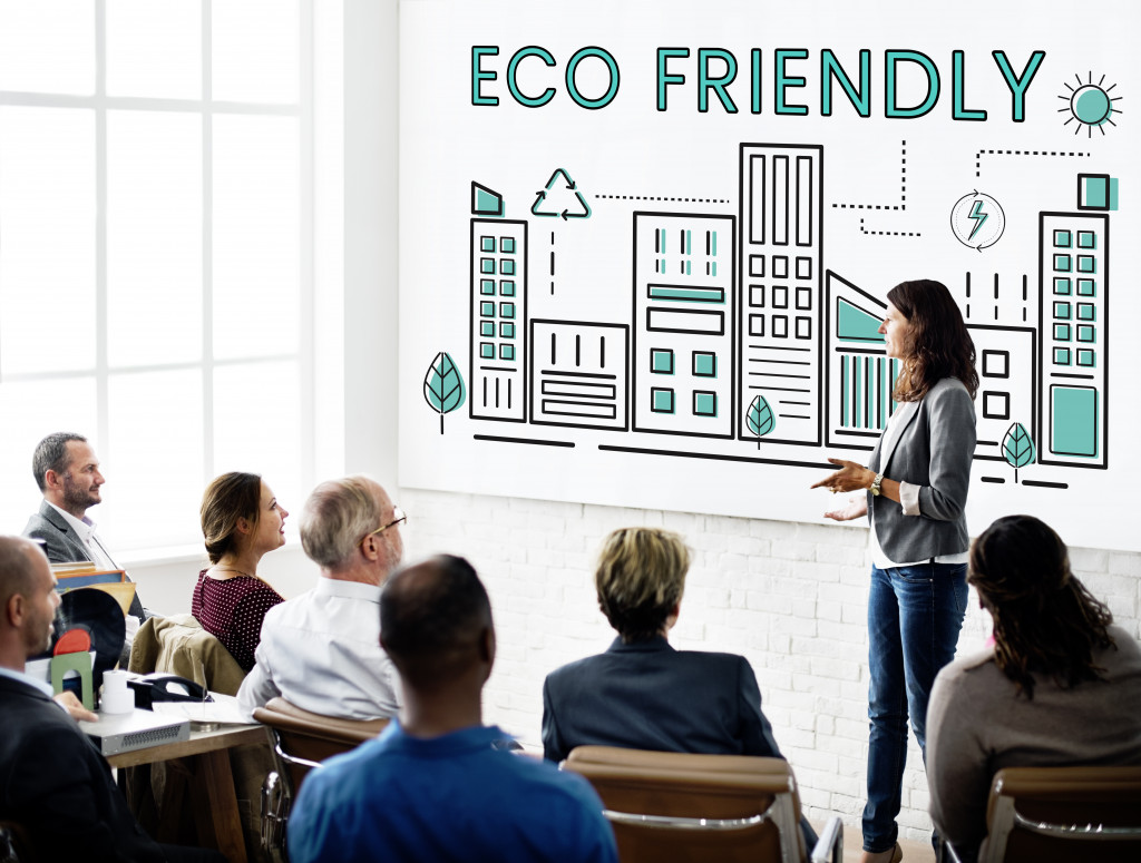 eco friendly on whiteboard